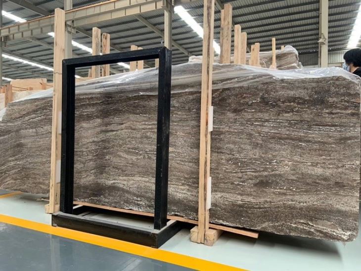 Iran Dark Silver Travertine Slab